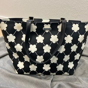Kate Spade Black and Cream Floral Tote